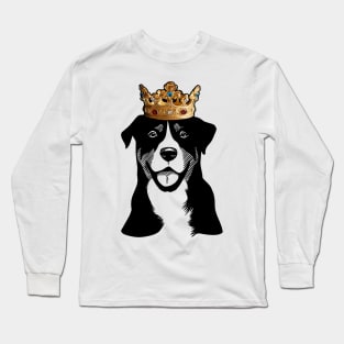 Greater Swiss Mountain Dog King Queen Wearing Crown Long Sleeve T-Shirt